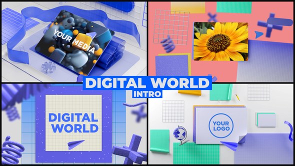 Videohive Digital World Intro | Logo Revael Logo Stings template preview
