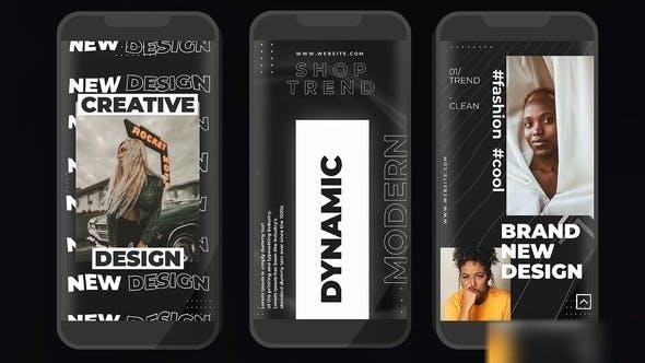 Videohive Dark Instagram Storis Openers template preview