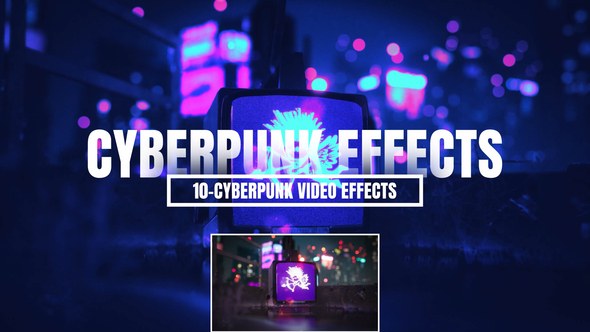 Videohive Cyberpunk Overlays Effect Elements template preview