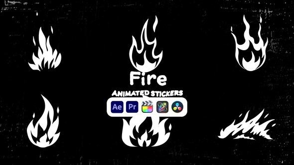 Videohive Fire Animated Stickers Elements template preview