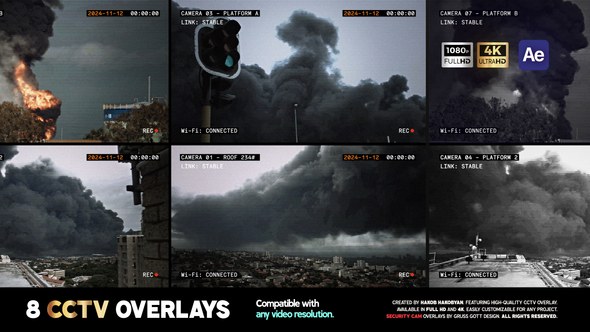 Videohive CCTV Security Camera Overlays Elements template preview