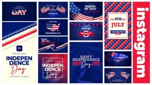 4th of July Independence Day for Premiere Prolides Mogrt Premiere Pro template preview