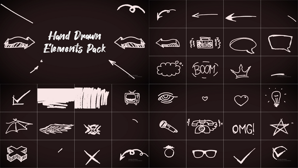 Videohive Hand Drawn Elements Pack 57189729 Elements template preview