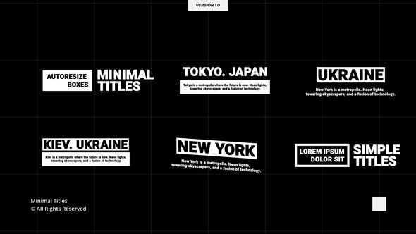 Videohive Minimal Titles | AE 56605048 Titles template preview
