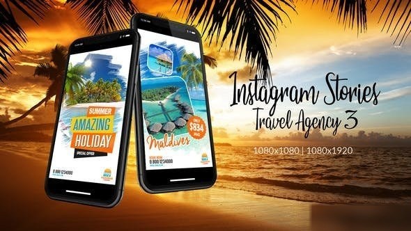 Videohive Instagram Stories Travel Agency 3 Openers template preview