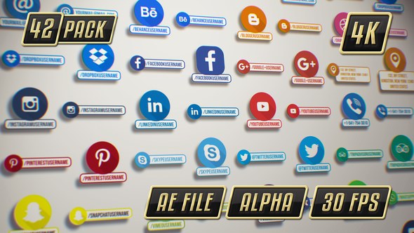 Videohive Social Media Icons & Lower Thirds Pack Elements template preview