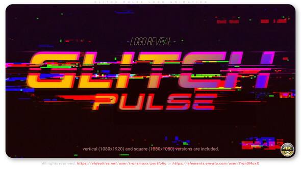 Videohive Glitch Pulse Logo Animation Logo Stings template preview
