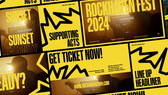 Videohive Rock Music Festival Promo After Effect Template Video Displays template preview