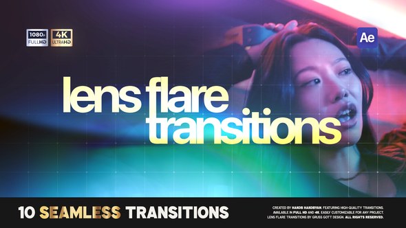 Videohive Lens Flare Transitions Elements template preview