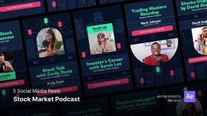 Videohive Social Media Reels - Stock Market Podcast After Effects Template Product Promo template preview