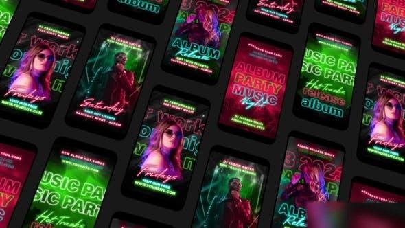 Videohive Music Party Instagram Reels Openers template preview