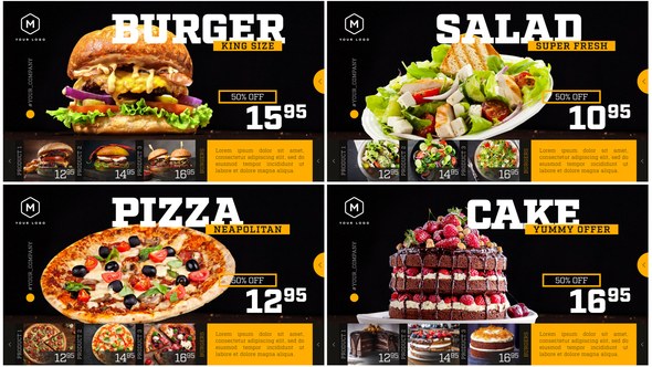 Restaurant Menu - Food Promotion Video Displays template preview
