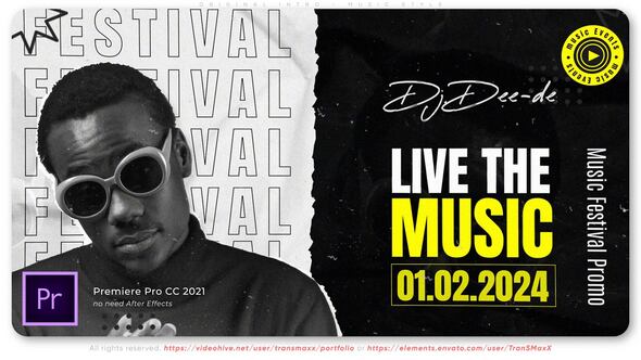 Live Music Fest Promo Premiere Pro template preview