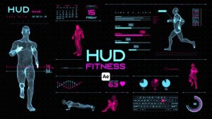 Videohive HUD Fitness for After Effects Infographics template preview