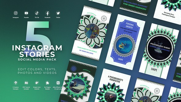 Videohive Instagram Health Lifestyle Fitness Meditation Vertical Stories Product Promo template preview