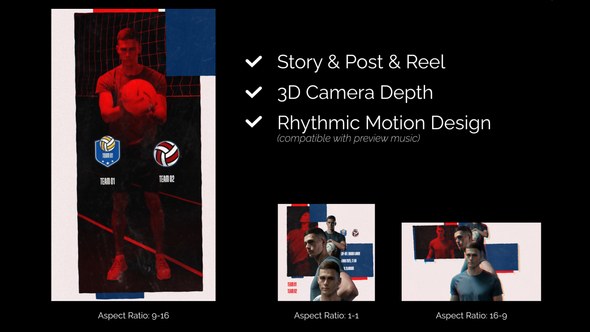 Videohive Volleyball Matchday Promo Openers template preview