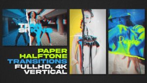 Videohive Paper Halftone Transitions Elements template preview