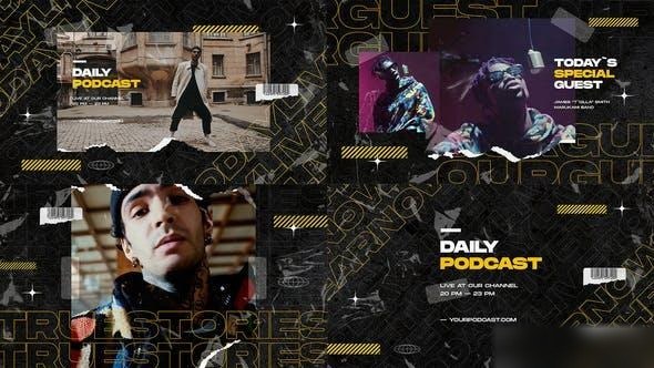 Videohive Podcast Opener / Urban Hip Hop Promo / Dynamic Music Talkshow / Youtube Vlog Intro Openers template preview