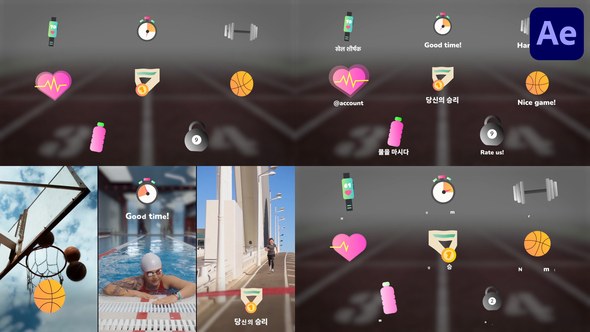 Videohive Sport Icons And Titles for After Effects Titles template preview