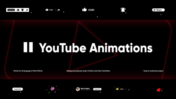 Videohive 11 Useful YouTube Animations | After Effects Titles template preview