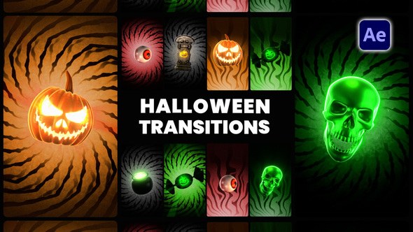 Videohive Halloween Vertical Transitions Elements template preview