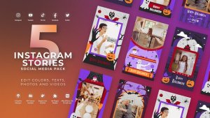 Videohive Halloween Party Instagram Vertical Stories Video Displays template preview