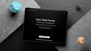Videohive Dark Concrete Tablet Air AE Screen Template Product Promo template preview