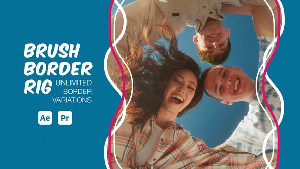 Animated Brush Border Rig for Photos and Videos | After Effects & Premiere Pro Elements template preview