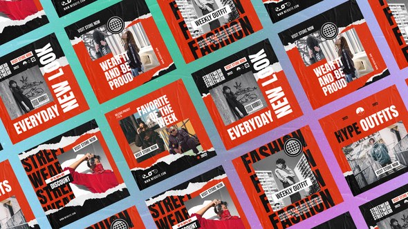 Videohive Refox Fashion Streetwear Instagram Posts Product Promo template preview