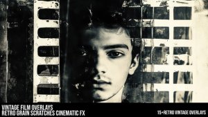 Videohive Vintage Film Overlays Retro Grain Scratches Cinematic FX Elements template preview