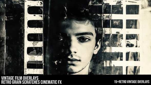 Videohive Vintage Film Overlays Retro Grain Scratches Cinematic FX Elements template preview