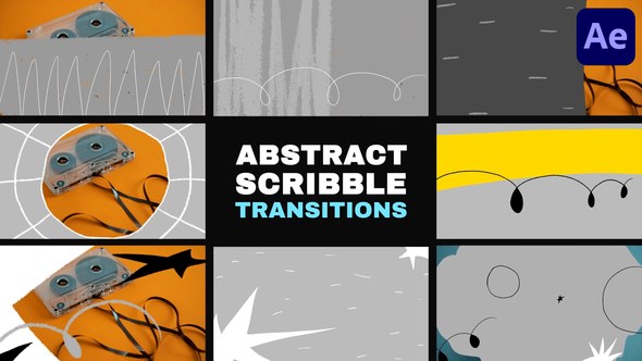 Videohive Abstract Scribble Transitions for After Effects Elements template preview