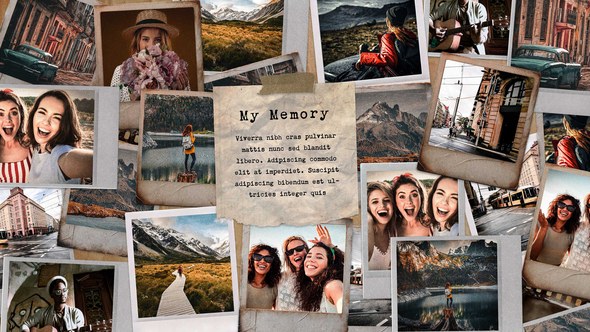 Videohive Polaroid Scrapbook Video Collage Template Video Displays template preview