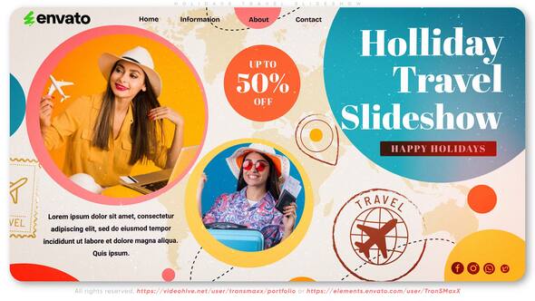 Videohive Holidays Travel Slideshow Openers template preview
