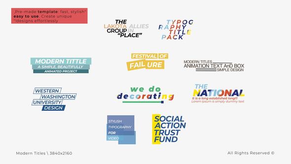 Videohive Modern Titles 5.0 | After Effects Titles template preview