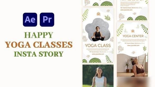 Videohive Yoga classes Instagram Story Elements template preview