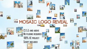 Mosaic Logo Reveal | After Effects Template Video Displays template preview