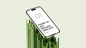 Phone 16 Plus App Preview Template Video Displays template preview