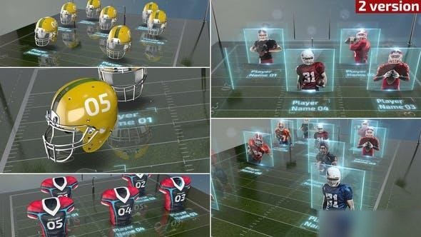 Videohive American Football Lineup Openers template preview