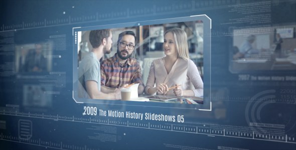 The Motion History Slideshows Video Displays template preview
