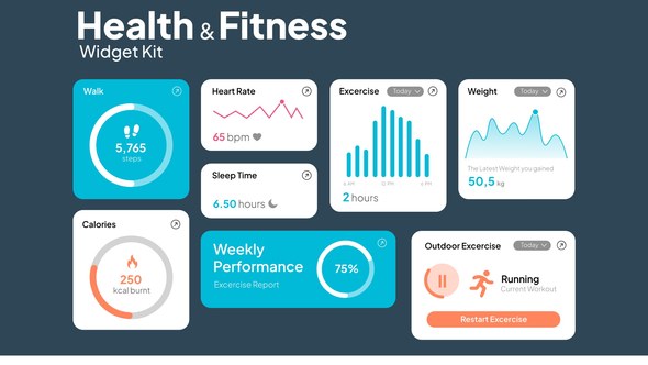 Videohive Health & Fitness UI Kit Broadcast-packages template preview