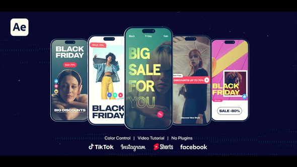 Videohive Black Friday - Instagram Stories & Reels Openers template preview