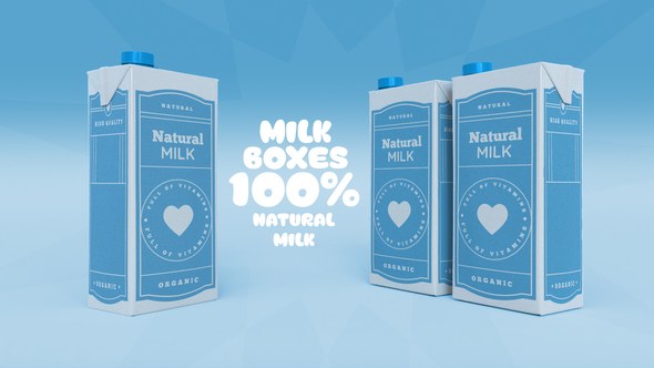 Videohive 3D Mockup Milk Box Product Promo template preview