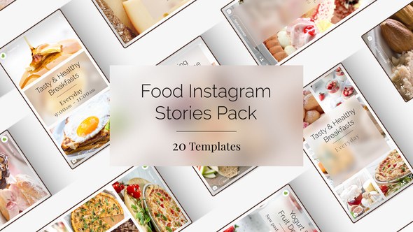 Videohive Food Instagram Stories Video Displays template preview