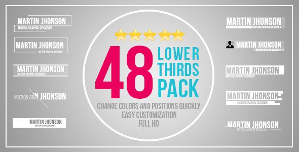 48 Lower Thirds Pack Video Displays template preview