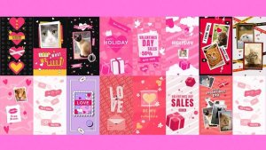 Videohive Valentine Day Stories Package Elements template preview