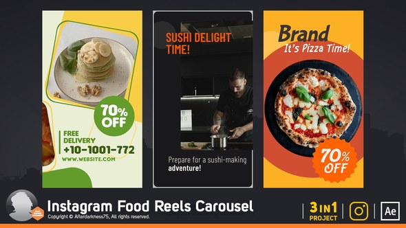 Videohive Instagram Food Reels Carousel Product Promo template preview