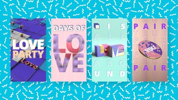 Videohive Colorful Love Stories Video Displays template preview