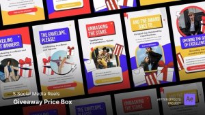 Videohive Social Media Reel - Giveaway Gift Box Awward Announcement Product Promo template preview