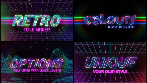 Retro Title Maker Premiere Pro template preview